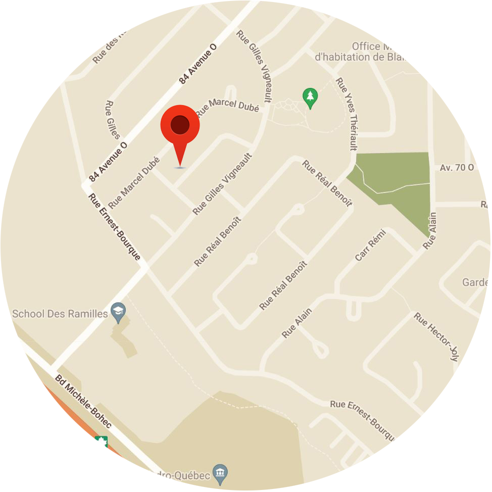 Adresse et carte Google Maps de la clinique de kinésiologie à Blainville.
