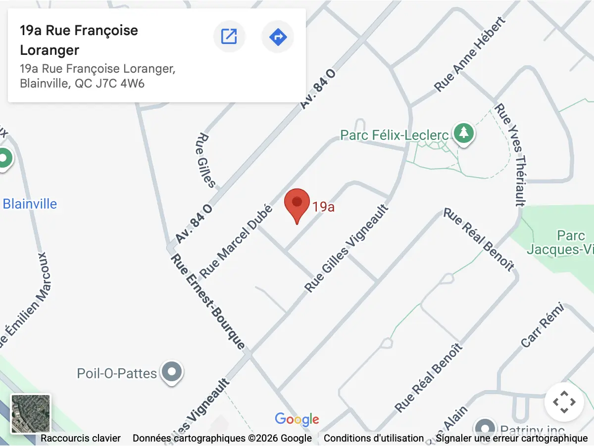 Carte de la clinique Kinesiologue Blainville
