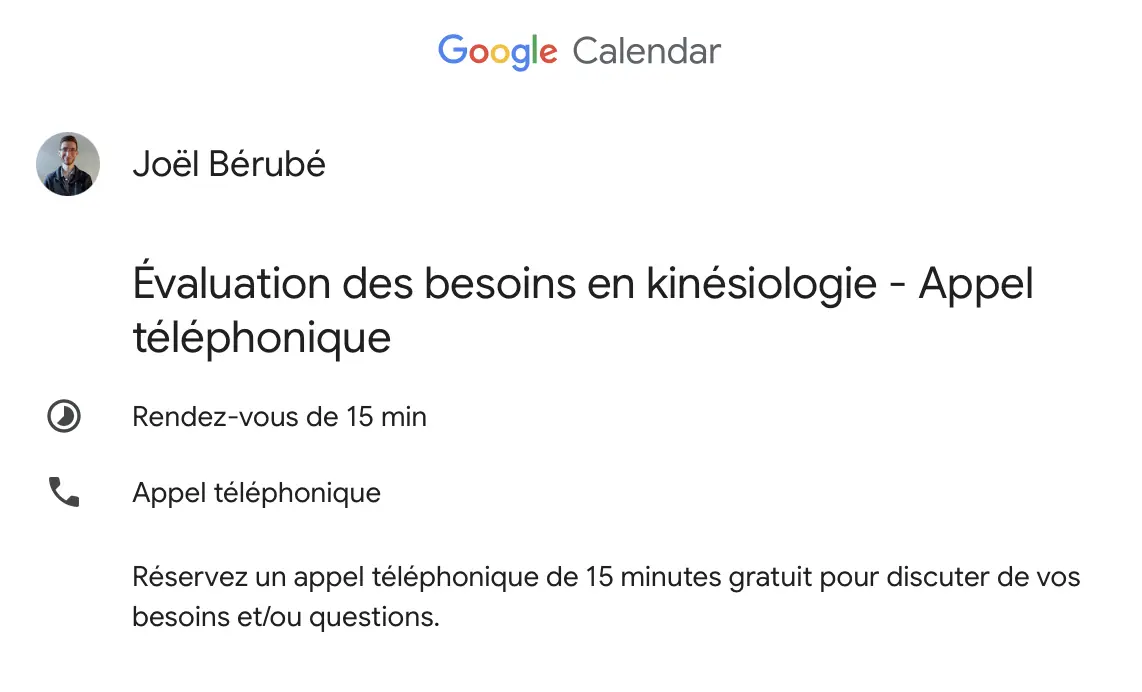 Prendre rendez-vous clinique Kinesiologue Blainville